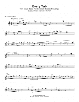 page one of Every Tub (Tenor Sax Transcription)