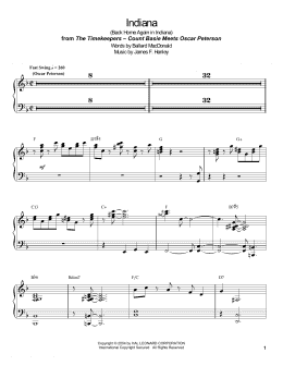 page one of Indiana (Back Home Again In Indiana) (Piano Transcription)