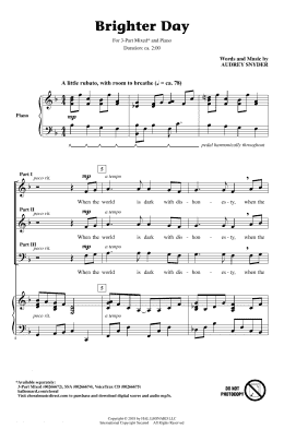 page one of Brighter Day (3-Part Mixed Choir)