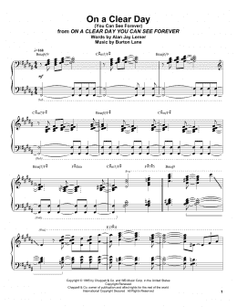 page one of On A Clear Day (You Can See Forever) (Piano Transcription)