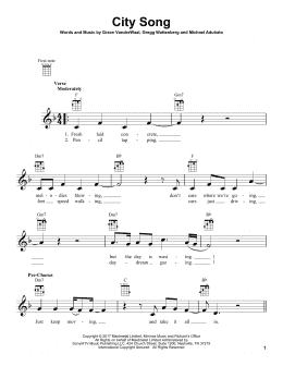 page one of City Song (Ukulele)