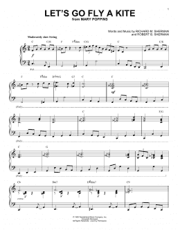 page one of Let's Go Fly A Kite [Jazz version] (from Mary Poppins) (Piano Solo)