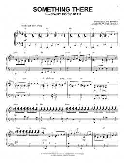 page one of Something There [Jazz version] (from Beauty And The Beast) (Piano Solo)