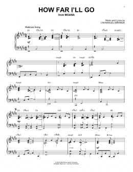 page one of How Far I'll Go [Jazz version] (from Moana) (arr. Brent Edstrom) (Piano Solo)