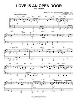 page one of Love Is An Open Door [Jazz version] (from Frozen) (Piano Solo)