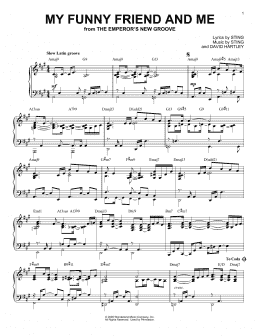 page one of My Funny Friend And Me [Jazz version] (from The Emperor's New Groove) (Piano Solo)