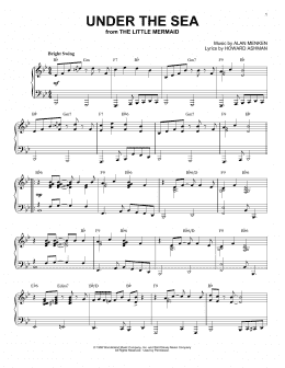 page one of Under The Sea [Jazz version] (from Disney's The Little Mermaid) (Piano Solo)