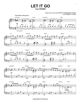 page one of Let It Go [Jazz version] (from Frozen) (Piano Solo)