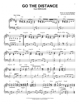page one of Go The Distance [Jazz version] (from Hercules) (Piano Solo)
