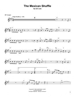 page one of The Mexican Shuffle (Trumpet Transcription)