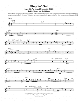 page one of Steppin' Out (Soprano Sax Transcription)