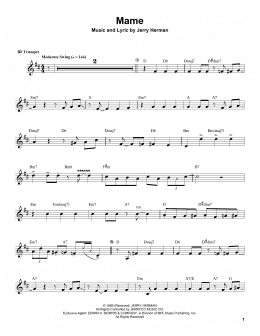 page one of Mame (Trumpet Transcription)