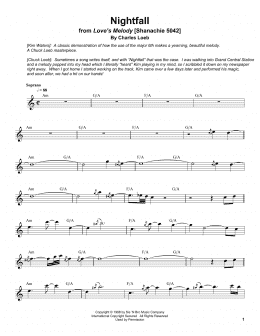 page one of Nightfall (Soprano Sax Transcription)