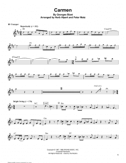 page one of Carmen (Trumpet Transcription)