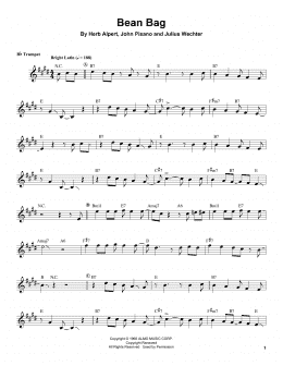 page one of Bean Bag (Trumpet Transcription)