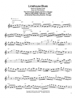 page one of Limehouse Blues (Tenor Sax Transcription)