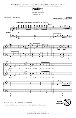 page one of Psallite! (2-Part Choir)