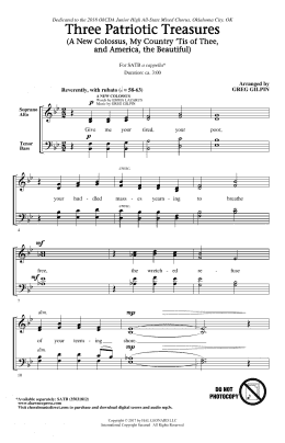 page one of Three Patriotic Treasures (SATB Choir)