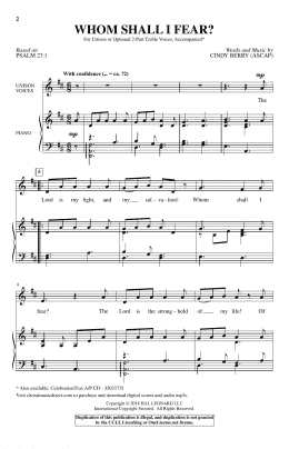 page one of Whom Shall I Fear? (2-Part Choir)