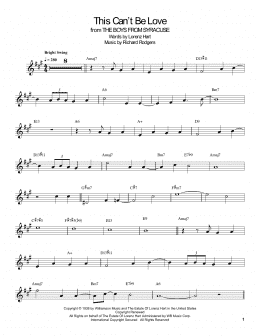 page one of This Can't Be Love (Clarinet Transcription)