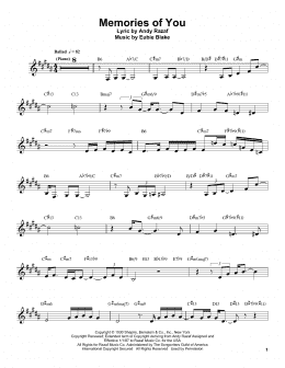 page one of Memories Of You (Clarinet Transcription)
