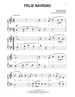 page one of Feliz Navidad (arr. Phillip Keveren) (Beginning Piano Solo)