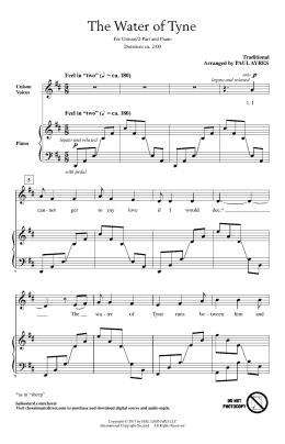 page one of The Water Of Tyne (Unison Choir)