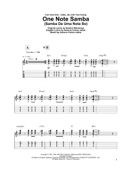 page one of One Note Samba (Samba De Uma Nota So) (Electric Guitar Transcription)