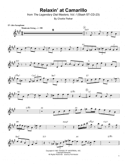 page one of Relaxin' At The Camarillo (Alto Sax Transcription)