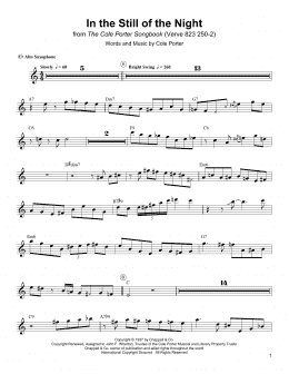page one of In The Still Of The Night (Alto Sax Transcription)