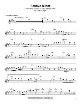 page one of Festive Minor (Baritone Sax Transcription)