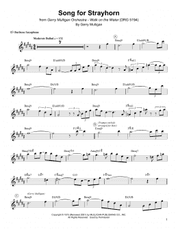 page one of Song For Strayhorn (Baritone Sax Transcription)