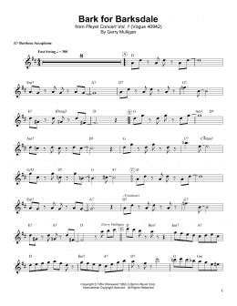 page one of Bark For Barksdale (Baritone Sax Transcription)