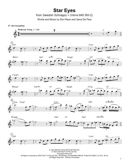 page one of Star Eyes (Alto Sax Transcription)