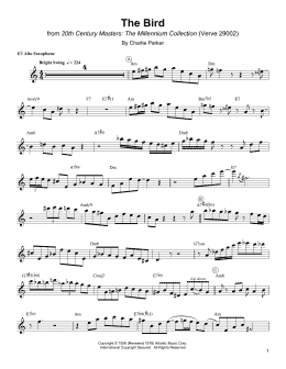 page one of The Bird (Alto Sax Transcription)