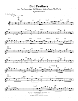 page one of Bird Feathers (Alto Sax Transcription)