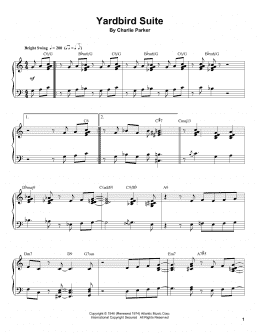page one of Yardbird Suite (Piano Transcription)