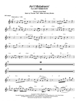 page one of Ain't Misbehavin' (Trumpet Transcription)