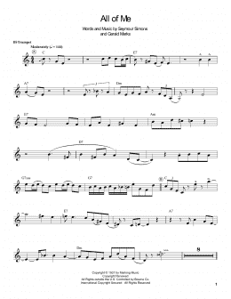 page one of All Of Me (Trumpet Transcription)
