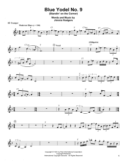 page one of Blue Yodel No. 9 (Standin' On The Corner) (Trumpet Transcription)