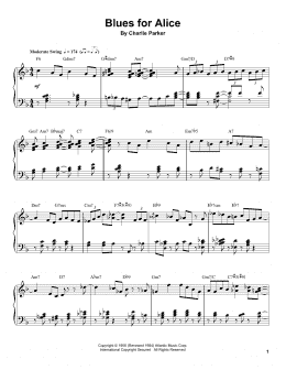 page one of Blues For Alice (Piano Transcription)