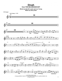 page one of Dinah (Trumpet Transcription)