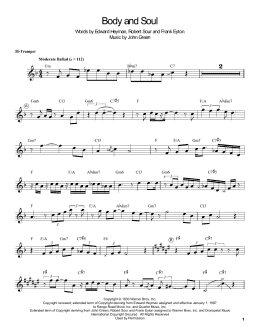page one of Body And Soul (Trumpet Transcription)