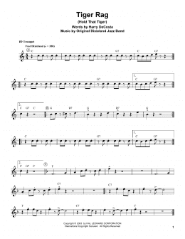 page one of Tiger Rag (Hold That Tiger) (Trumpet Transcription)