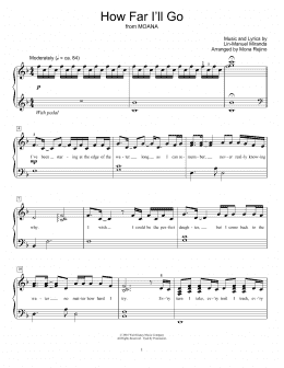 page one of How Far I'll Go (from Moana) (arr. Mona Rejino) (Educational Piano)