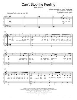 page one of Can't Stop The Feeling (Educational Piano)