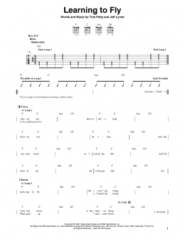 page one of Learning To Fly (Guitar Lead Sheet)