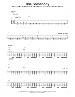 page one of Use Somebody (Guitar Lead Sheet)