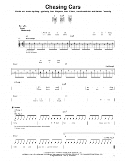 page one of Chasing Cars (Guitar Lead Sheet)