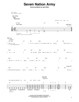 page one of Seven Nation Army (Guitar Lead Sheet)